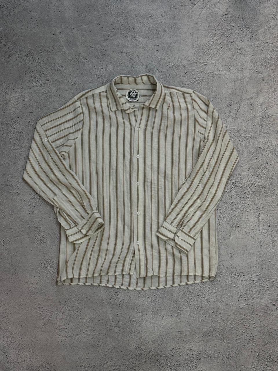 Camisa cuello italiano lineas doble